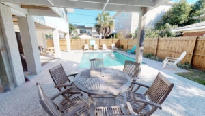 A Tybee Island vacation rental with a pool that's perfect for a bachelorette party.