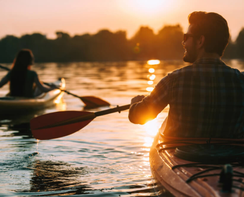 Sunset kayaking is one of the many things to do on Tybee Island at night.