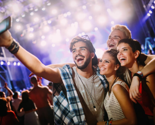 A photo of taking a picture at a music festival in Georgia.