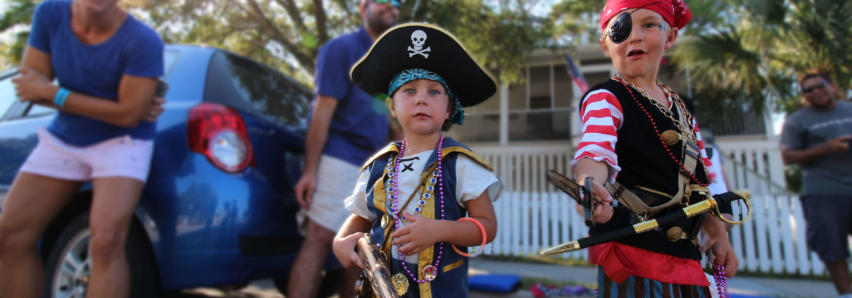 A group of kids at Pirate Fest, one of the top Tybee Island events.
