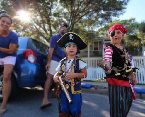 A group of kids at Pirate Fest, one of the top Tybee Island events.