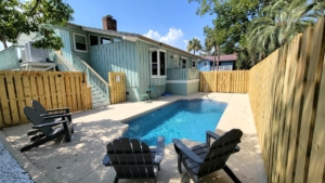 The pool of a Tybee Island rental to relax by after checking outdoor adventures in the Georgia town.